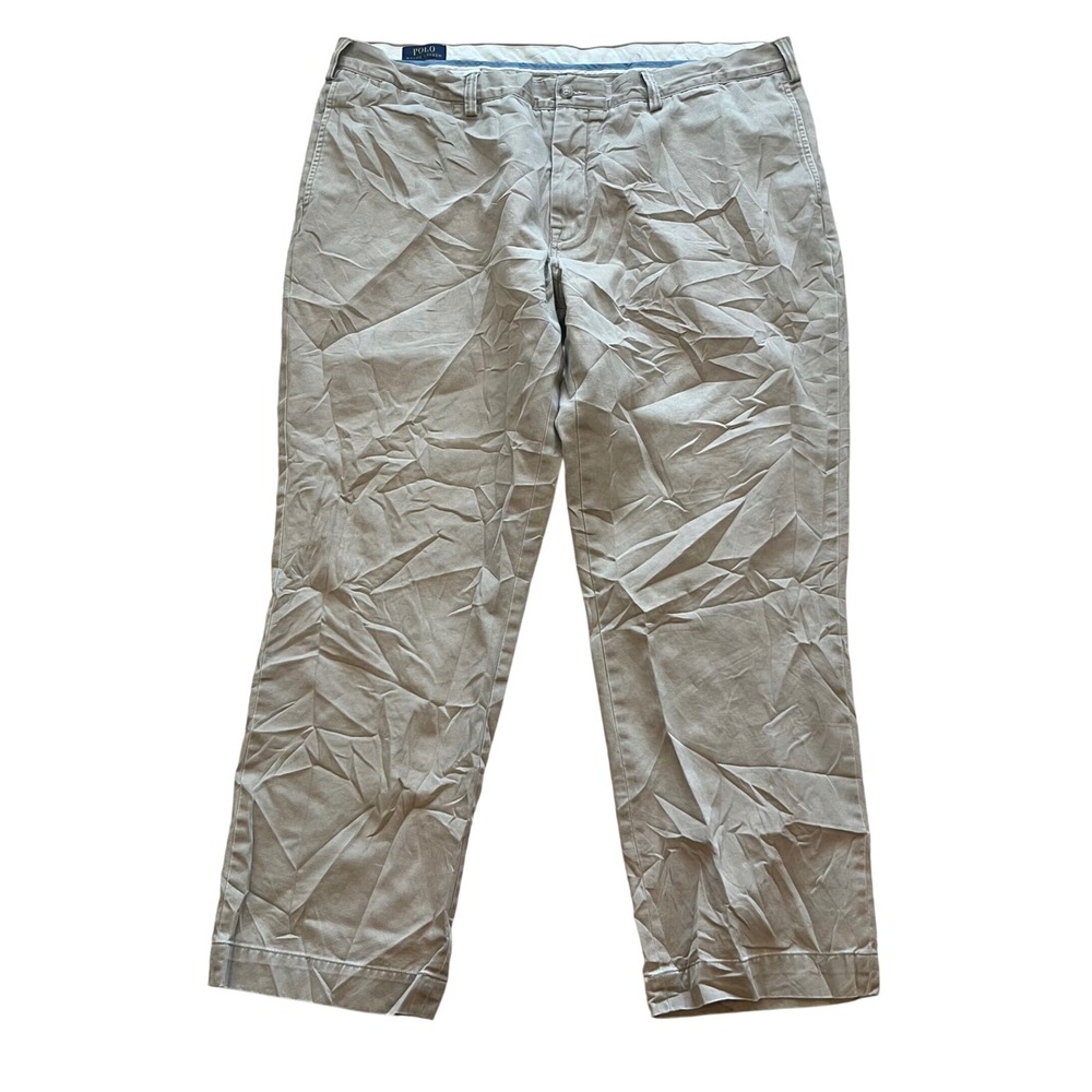 Polo Ralph Lauren Bedford Chino Khaki Pants Mens 42x30 Tan Cotton Twill Straight